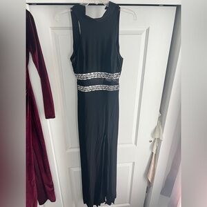 Black Formal Dress Gown with Rhinestones